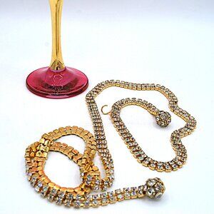 Vintage Rhinestone Belt 1980's Well Set Well Made Women's Belt